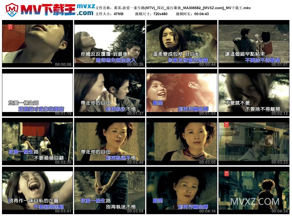 那英-放爱一条生路(MTV)_国语_流行歌曲_MA308582